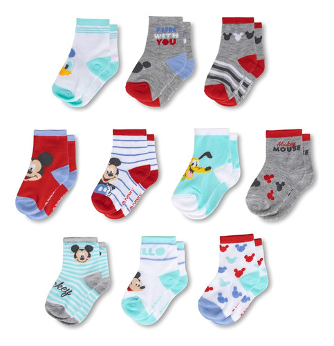 Calcetines Disney De Mickey Mouse Para Bebés Y Niños, Paquet