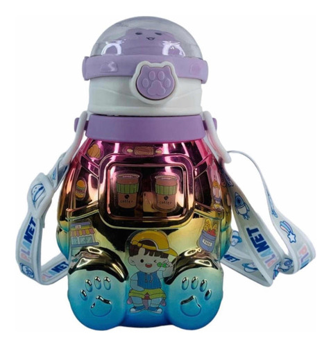 Botella De Agua Infantil Colores Tornasol Astronauta 800ml A