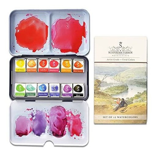 Art Paint - Watercolor Paint Set, 12 Colors Art Gallery Qual