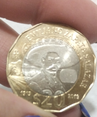 Moneda 20 Emiliano Zapata Zalazar México 1919-2019 