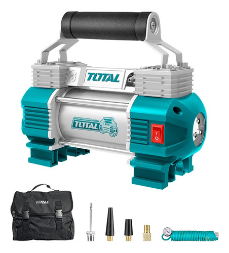 Imagen 2 de 3 de Compresor Para Auto Full 12v 110psi Con Luz + 6pzas Total