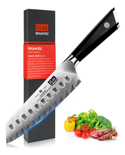 Faca Santoku Shan Zu Aço Damasco 20cm Cabo G10 | Parcelamento sem