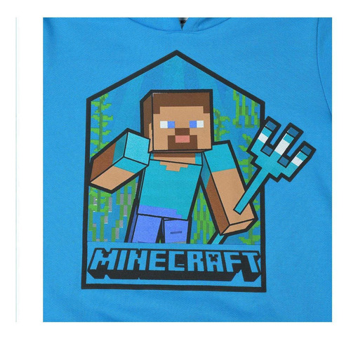 Imagen 2 de 5 de Sudadera Hoodie Caliente Minecraft Original Niño