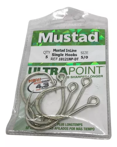 Anzuelo Mustad Ultra Point 10121 Ojal Recto 5/0 Paquete X5u.