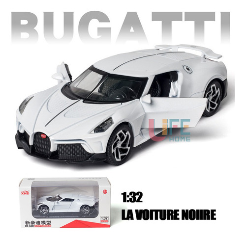 Bugatti Lavoiture Noire Miniatura Con Luces Y Sonido 1/32