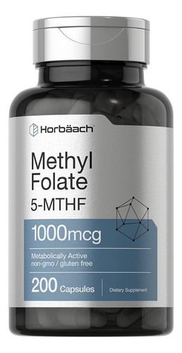 Methyl Folate 100mg 200 Capsulas Horbaach Usa 5-mthf Folato