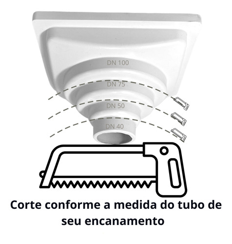 Ralo Inox 304 Palito 15x15 Multi Saída Branco Com Telas