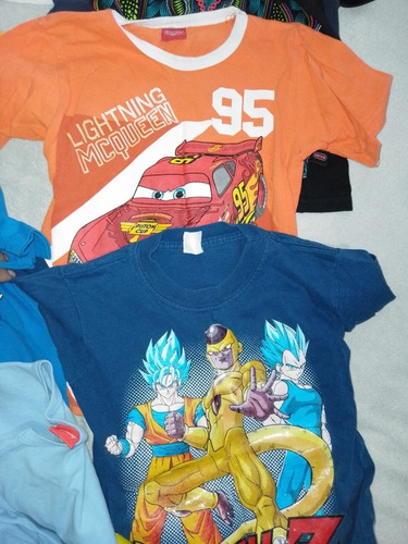 Lote Playeras Niños Nickelodeon Algodón Con Personajes 7374 (Usado)