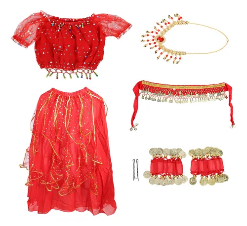 Conjunto De Disfraz De Danza Del Vientre Para Niñas Y Niños,