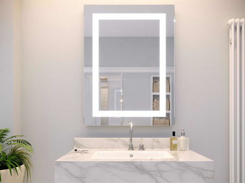 Magnífico Espejo Rectangular Cenefa Esmeril - Led - Único !