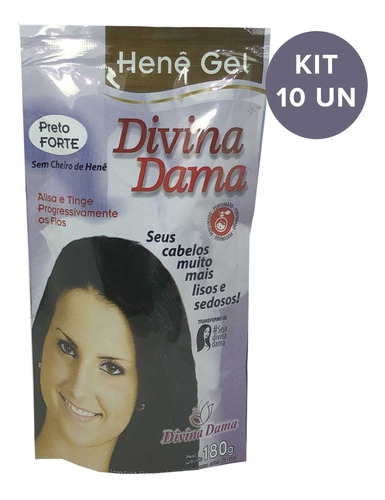 Kit C/ 10un Hene Em Gel Divina Dama 180g Forte