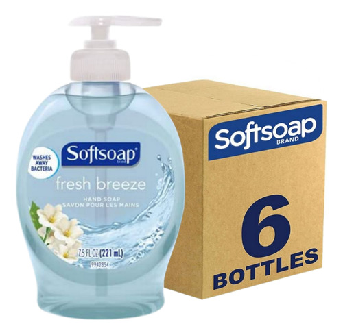 Caja De Jabón Líquido Softsoap Fresh Breeze 6 Unidades 