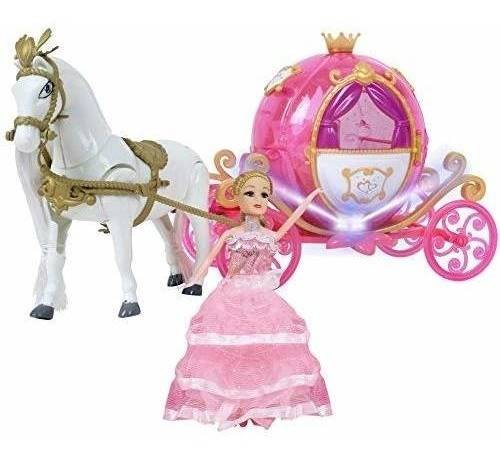 Caballo De Princesa Y Carruaje De Juguete Para Niñas C...