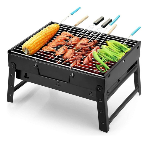 Mini Asador A Carbón Parrilla Brasero Plegable Portátil 