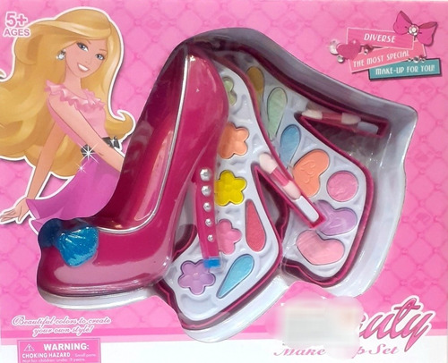 Set De Belleza Maquillaje Para Niñas Petaca Forma De Zapato.