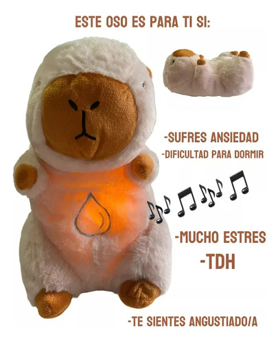 Peluche De Apego Que Respira Capibara Marrón