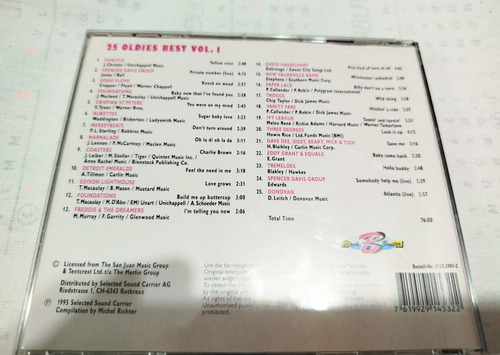 25 Oldies Best. Vol 1 - Interpretes Varios (c.d) Estándar (Usado)