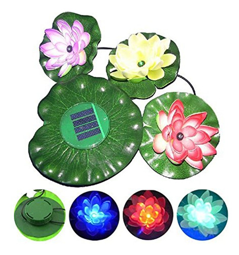 Amzstar Solar - Lámpara Solar De 3 Led Con Forma De Flor De