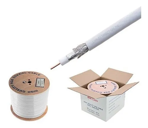 Cable Rg6 Dual Shield 18 Awg Cobre, Núcleo Pe, 60% Aluminio,