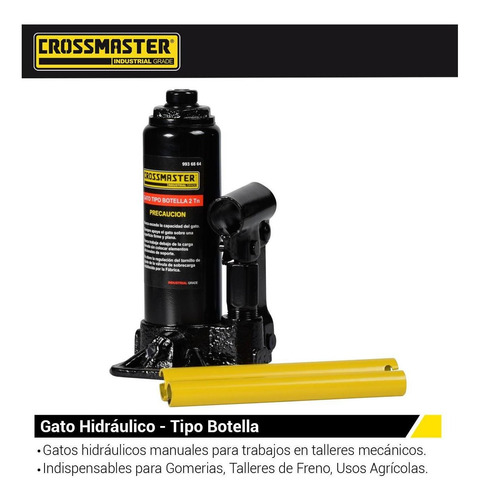 Imagen 2 de 4 de Crique Hidráulico Gato Tipo Botella 2 Tn Crossmaster 9936864