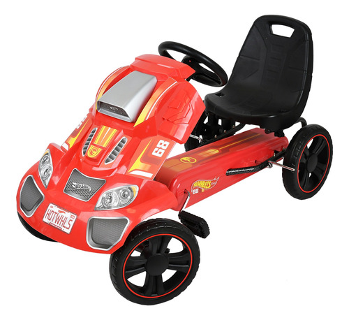 Carrito Montable A Pedal Hot Wheels Para Niño Color Rojo