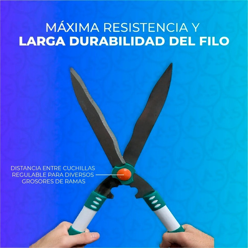 Imagen 5 de 10 de Tijera De Podar Para Cercos Mango De Plastico 19 Jardineria
