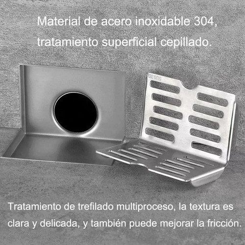 Drenaje Piso Ducha Cubierta Eliminación Acero Inoxid 10*7 Cm