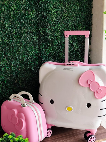 Maleta Hello Kitty De Ruedas Con Neceser Hello Kitty Blanco/rosa Hello Kitty
