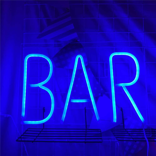 Bar Letreros De Neón Led Luces De Letras De Neón Pared De Ar