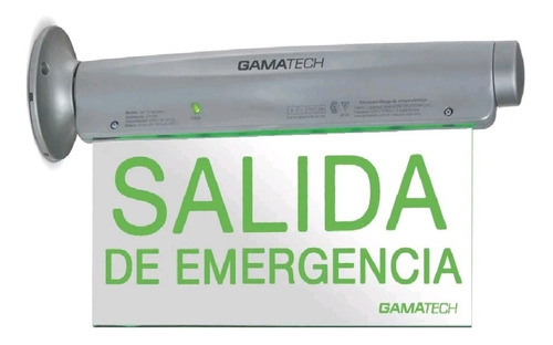 Cartel Señalizador Led Salida De Emergencia Gx12 Gamasonic