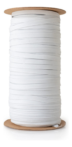 Elastico De Poliester De 7mm X 200 Metros Color Blanco