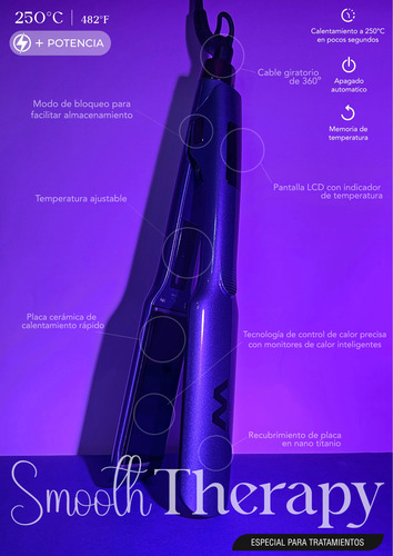 Planchita De Pelo Mastertools Smooth Therapy 482 °f Azul