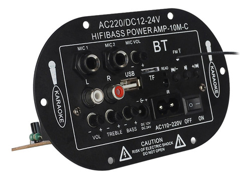 8 /10 Placa Amplificadora Bluetooth Usb Rádio Fm Monofone