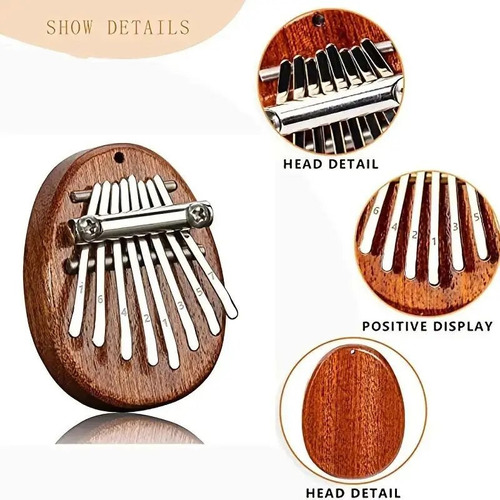 Mini Piano Polegar Kalimba Madeira Com Música Marimba