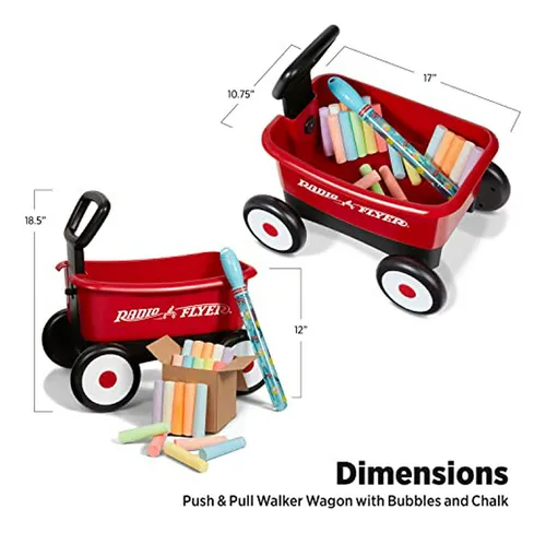 Carrito De Verano Radio Flyer Con Burbujas Y Tiza Para Niños