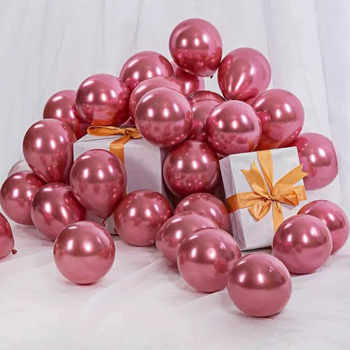 Globos De Látex Metalicos R12 Cromado Plateado 12und