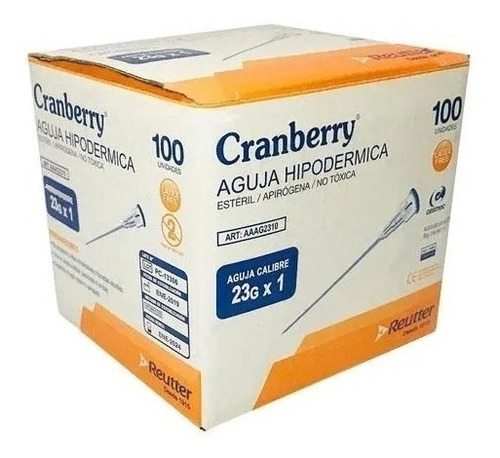 Caja 100 Und / Aguja 23g X 1 / Cranberry