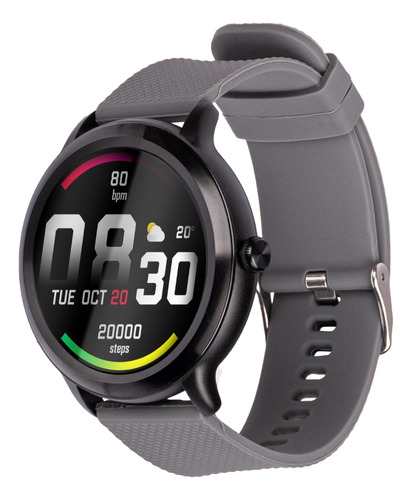 Smartwatch Techzone Casual Contra Salpicaduras Grado Ip 67 Color de la caja Negro y Blanco Color de la correa Gris