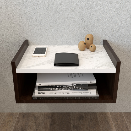 Buro Sobrio Studio Minimalista BUR-212 de melamina - 18cm x 40cm x 30cm - chocolate texturizado / carrara texturizado x 1