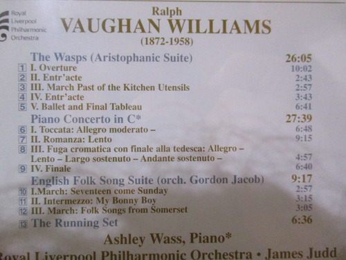 Imagen 5 de 7 de Vaughan Williams - Piano Concerto. Ashley Wass. James Judd