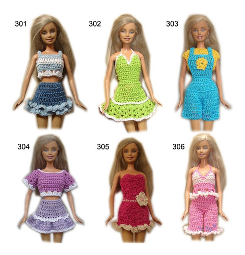 Pack X 3 Conjuntos Básicos Ropa Crochet Barbie + Regalo | MercadoLibre
