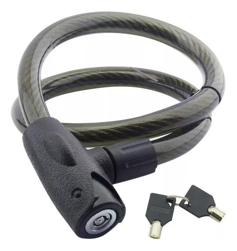 Tranca Linga Con Candado Para Moto Bicicleta 1,5m Resistente Color Negro