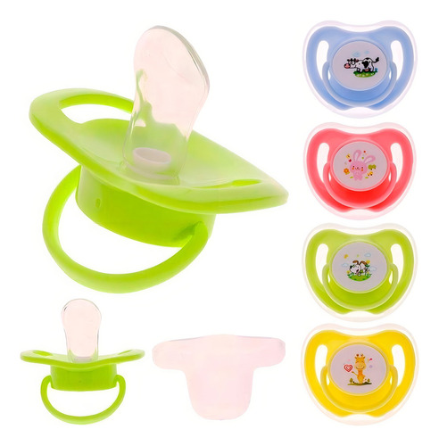 Chupón Ortodóntico Bebé Sin Bpa Dibujos Animados, 1pza,0-6m Color Azul/vaquita