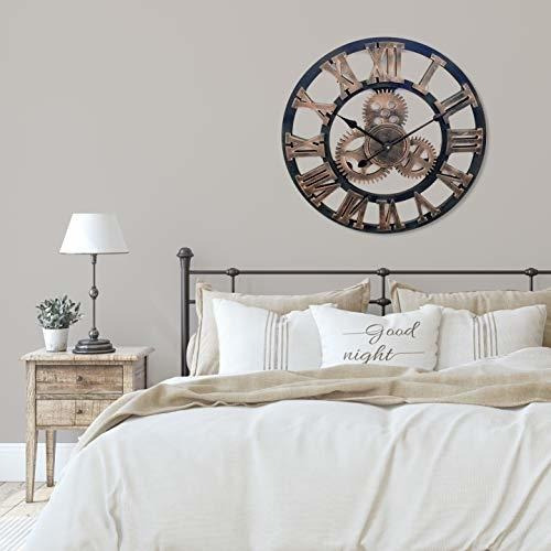 Westclox 20? Reloj De Pared Negro Y Dorado Con Números Roman