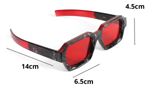 Lentes De Sol Textura Mármol Estilo Creativo Rojo Rojo Negro