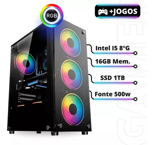 Pc Desktop Gamer Rapido Intel I5 8° 16gb Ddr4 Ssd 1tb Wifi