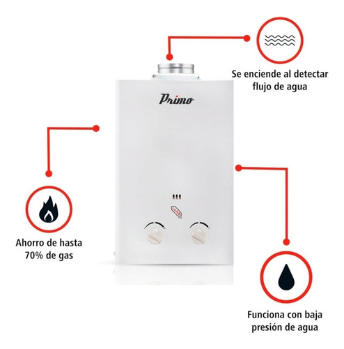 Calentador Instantáneo Iusa - Primo 6 L X Minuto Para Gas Lp