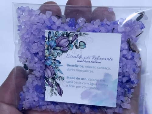 10x45gr Escalda Pés Perfumado Lavanda P/ Lembrancinhas