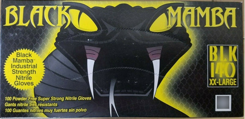 Xx-large Black Mamba Gloves 100/box; 2xl Disposable Nitr Ccc