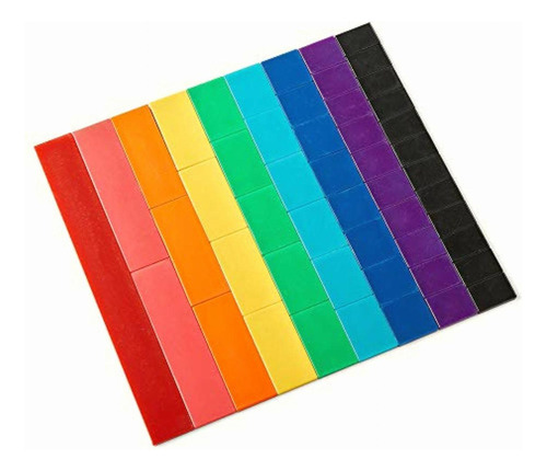 Hand2mind Plastic Rainbow Blank Fraction Tiles, Montessori